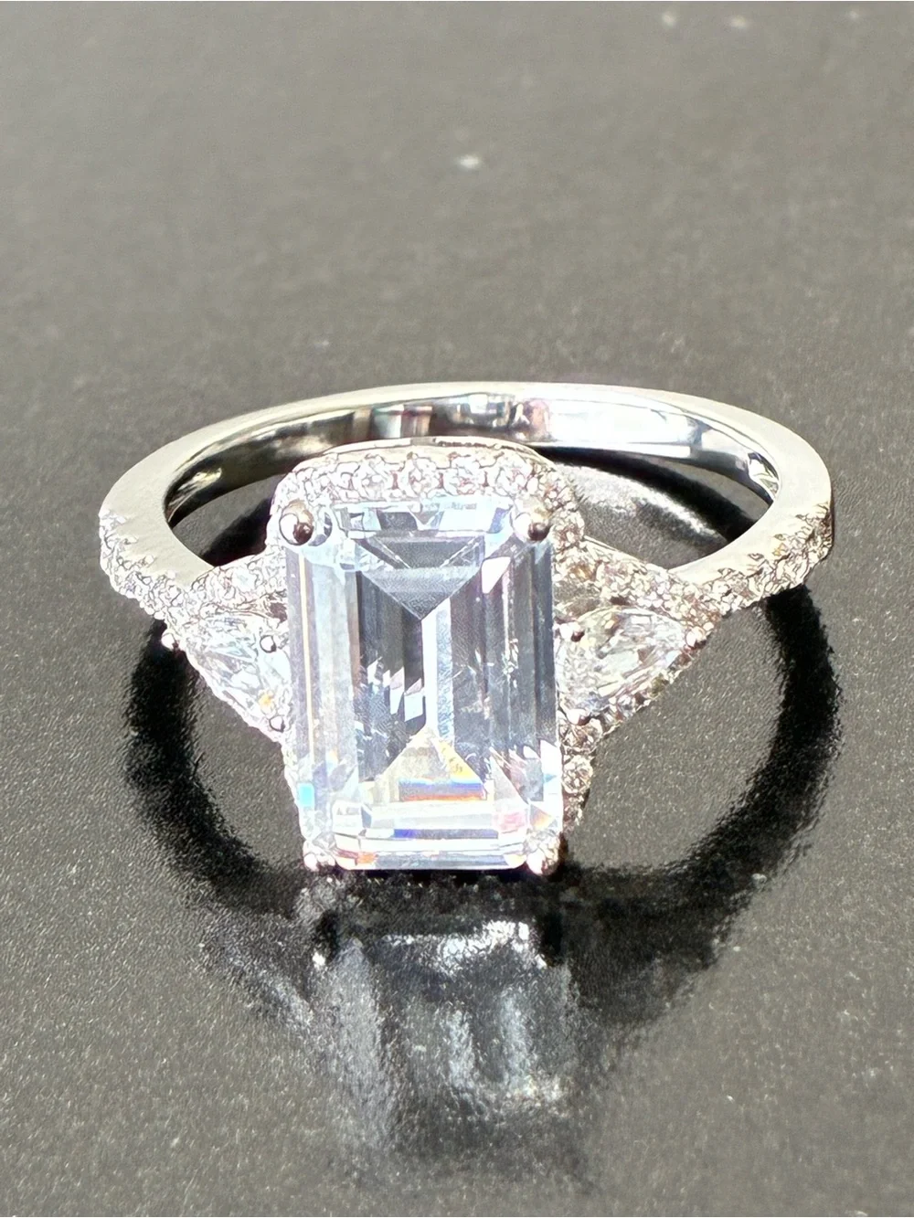 White Gold Plated Ring Sz 10